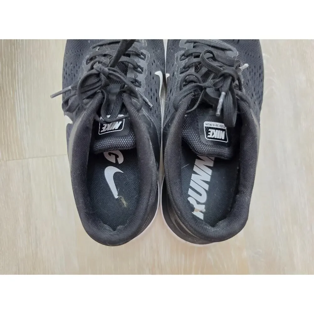 Nike Flex 2016 Run Running Shoes Womens Size 8.5 Black White Sneakers 830751-001